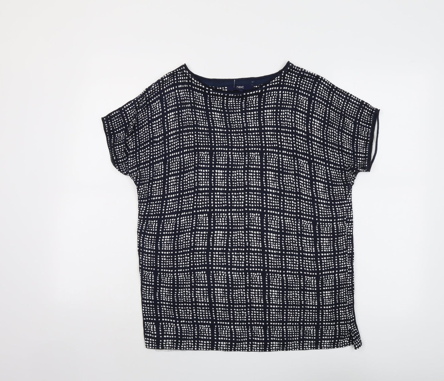 NEXT Womens Blue Round Neck Geometric Acrylic Pullover Jumper Size 12