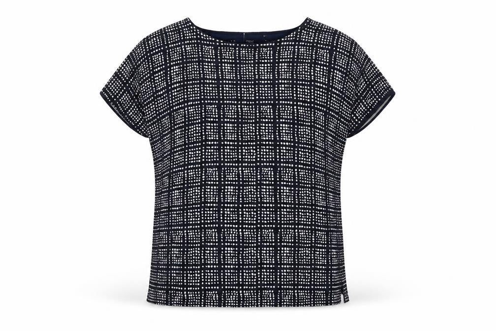 NEXT Womens Blue Round Neck Geometric Acrylic Pullover Jumper Size 12
