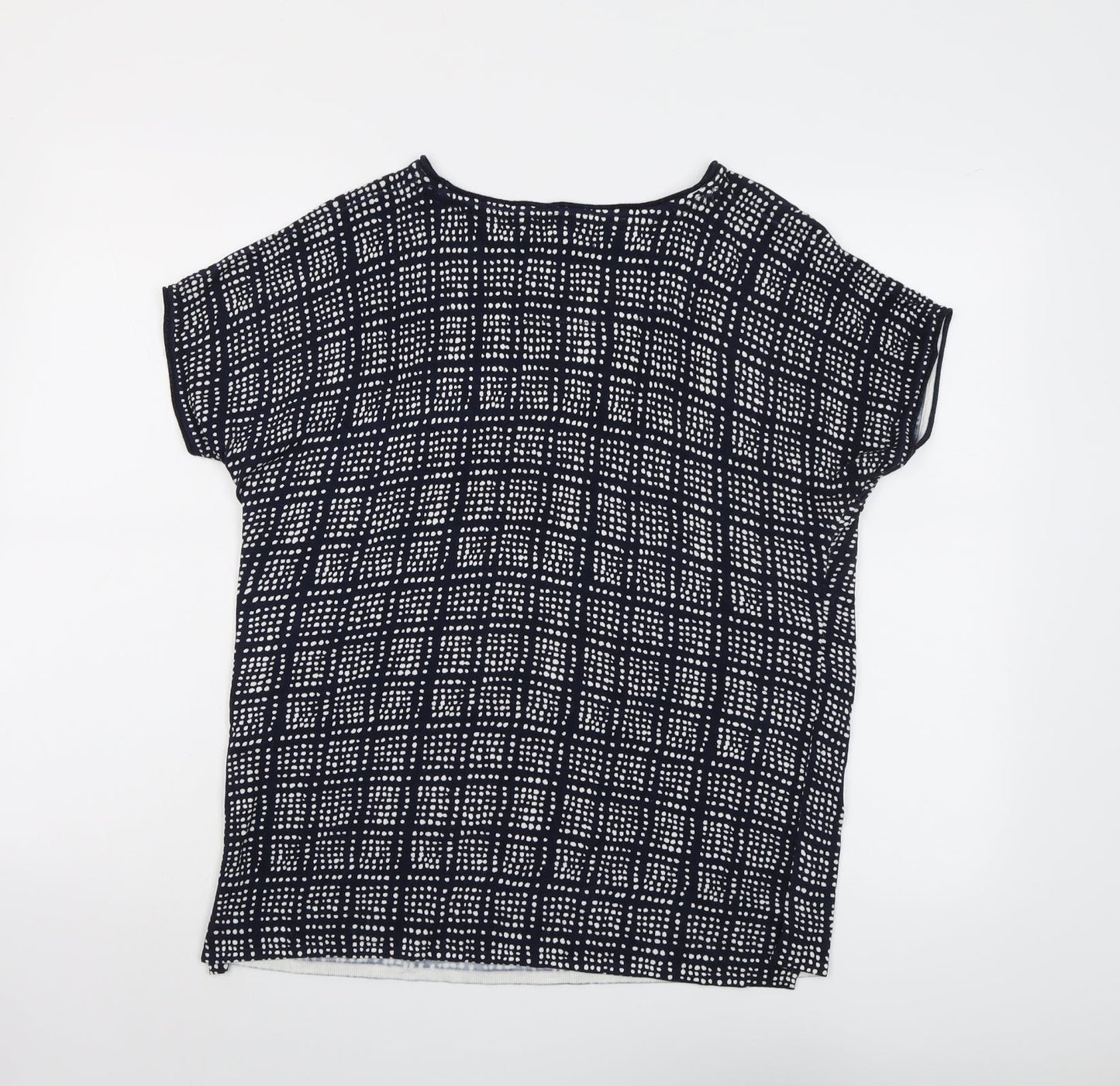 NEXT Womens Blue Round Neck Geometric Acrylic Pullover Jumper Size 12