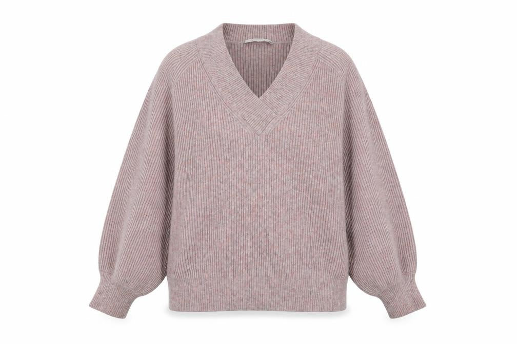 NEXT Womens Pink V-Neck Viscose Pullover Jumper Size L