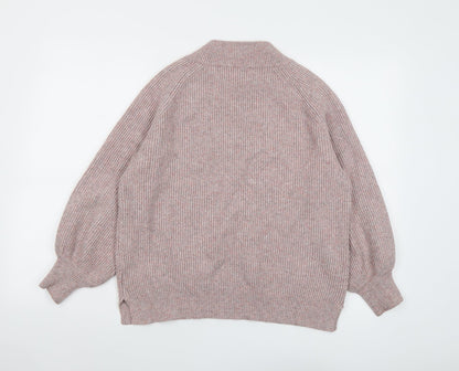 Next Womens Pink V-Neck Viscose Pullover Jumper Size L