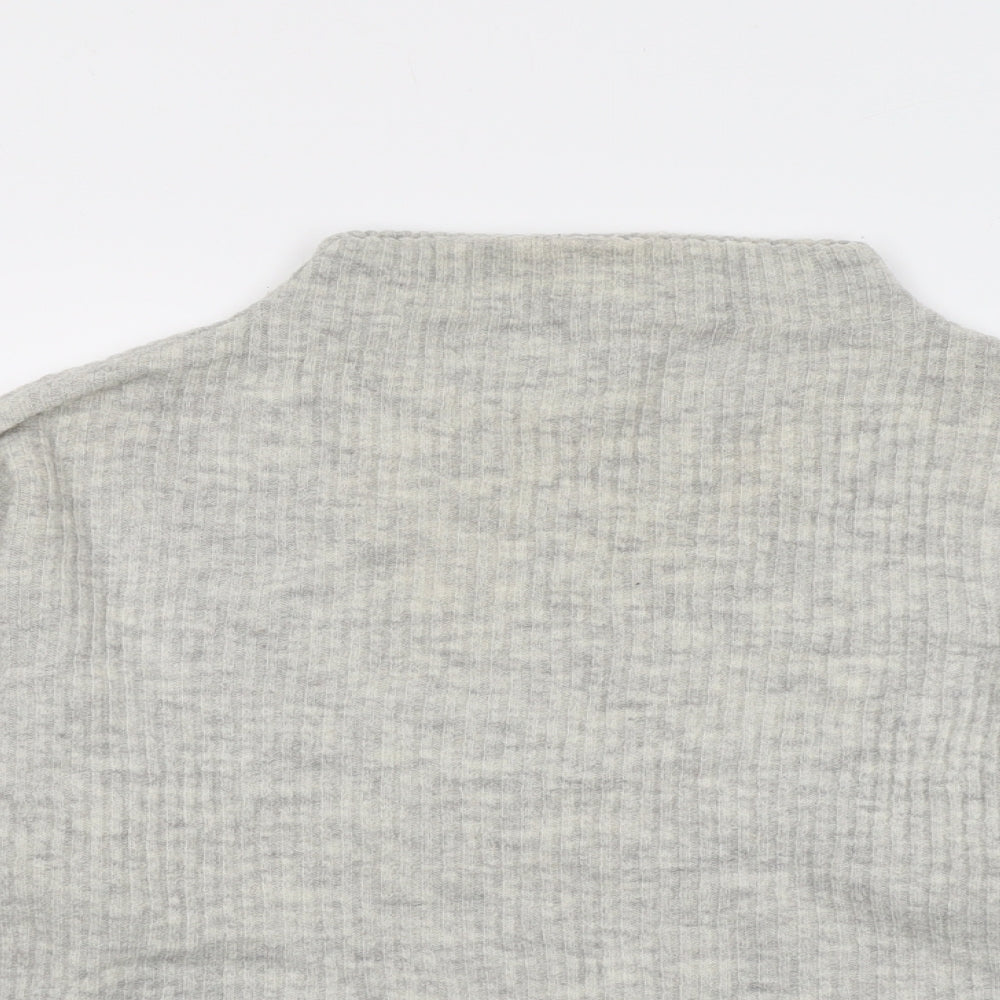 New Look Womens Grey Mock Neck Acrylic Pullover Jumper Size M