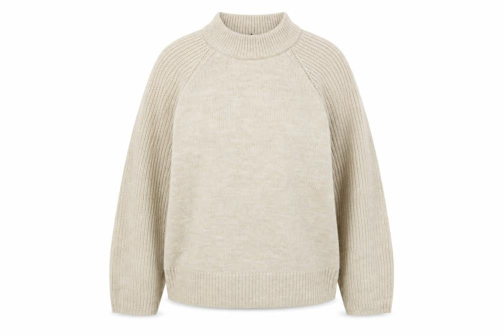 Marks & Spencer Womens Beige Mock Neck Acrylic Pullover Jumper Size XL