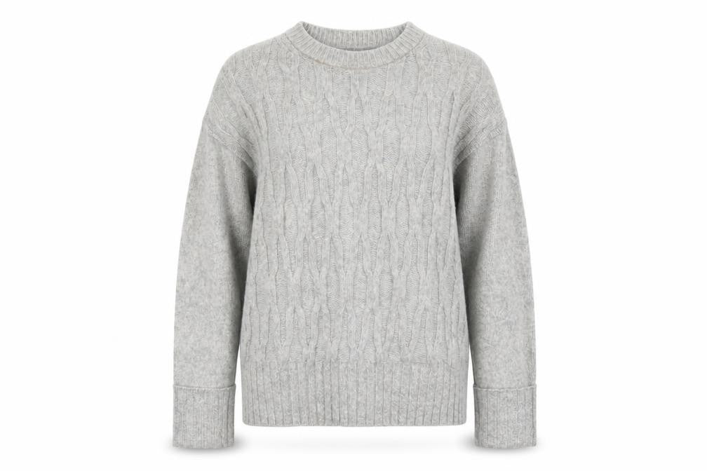 Marks & Spencer Womens Grey Round Neck Polyester Pullover Jumper Size S