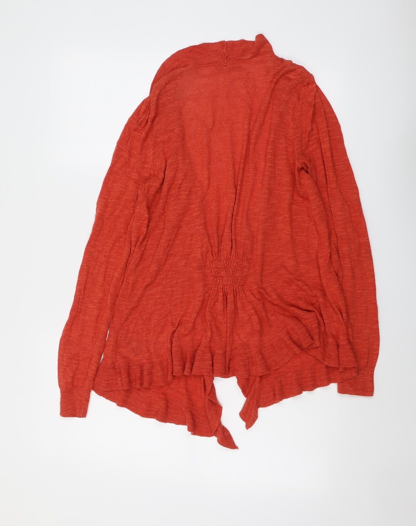 RJR.John Rocha Womens Red V-Neck Cotton Cardigan Jumper Size 14