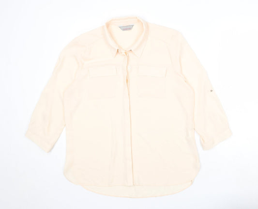 Dorothy Perkins Womens Pink Polyester Basic Button-Up Size 14 Collared