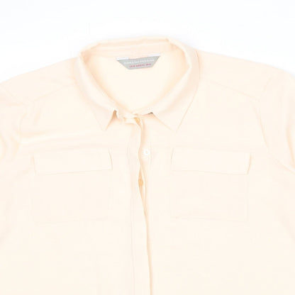 Dorothy Perkins Womens Pink Polyester Basic Button-Up Size 14 Collared