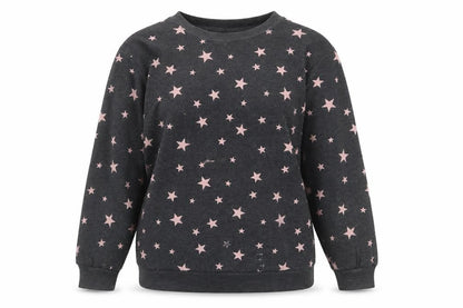 H&M Womens Grey Geometric Cotton Pullover Sweatshirt Size S Pullover - Star pattern