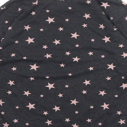 H&M Womens Grey Geometric Cotton Pullover Sweatshirt Size S Pullover - Star pattern