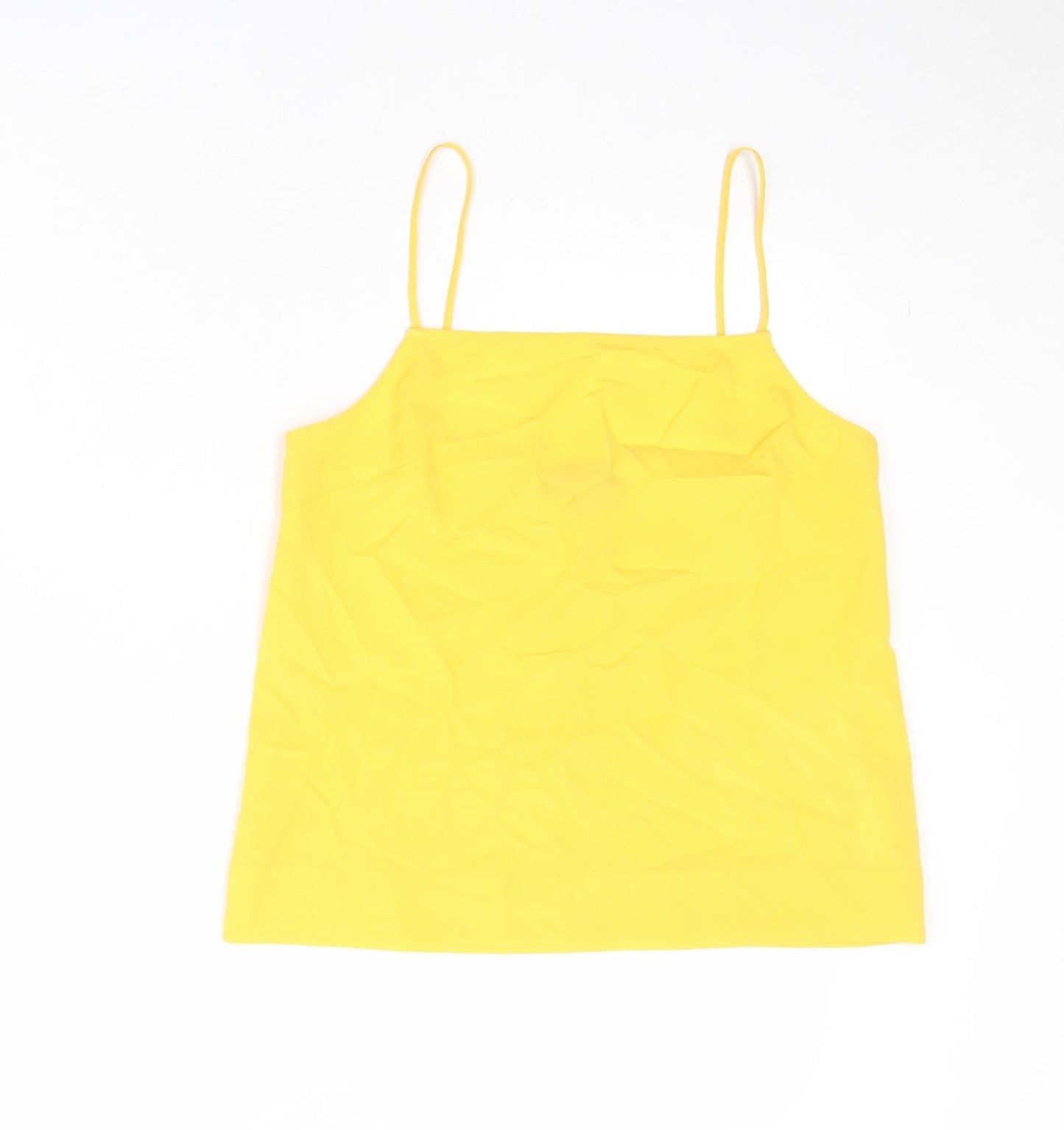 Topshop Womens Yellow Polyester Basic Tank Size 6 Square Neck
