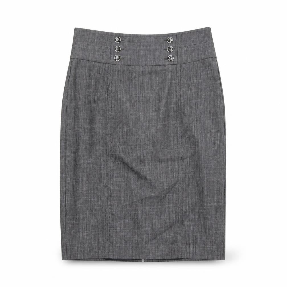 Principles Girls Grey Cotton Straight & Pencil Skirt Size 12 Years Regular Zip