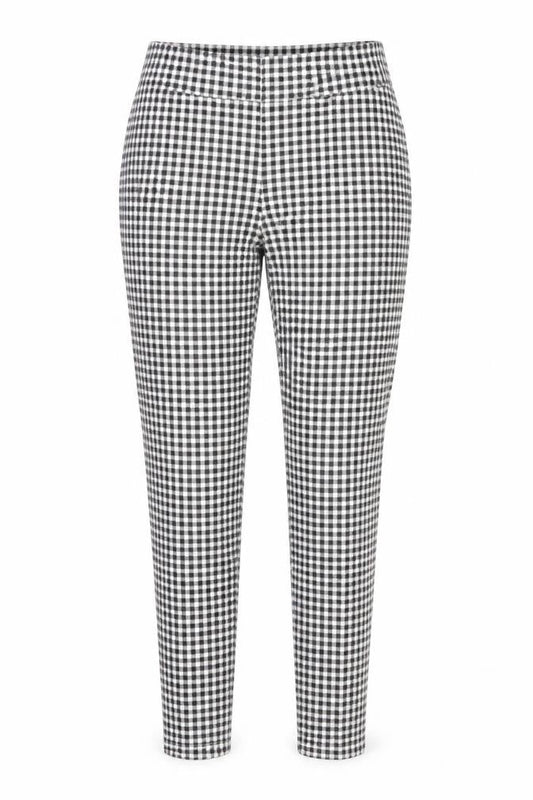 Faded Glory Womens Black Check Viscose Trousers Size S Regular