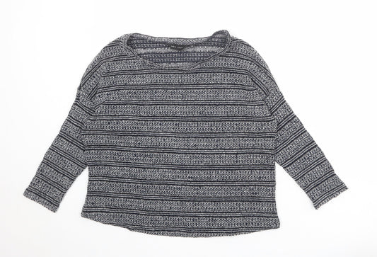 New Look Womens Multicoloured Round Neck Striped Polyester Pullover Jumper Size 10