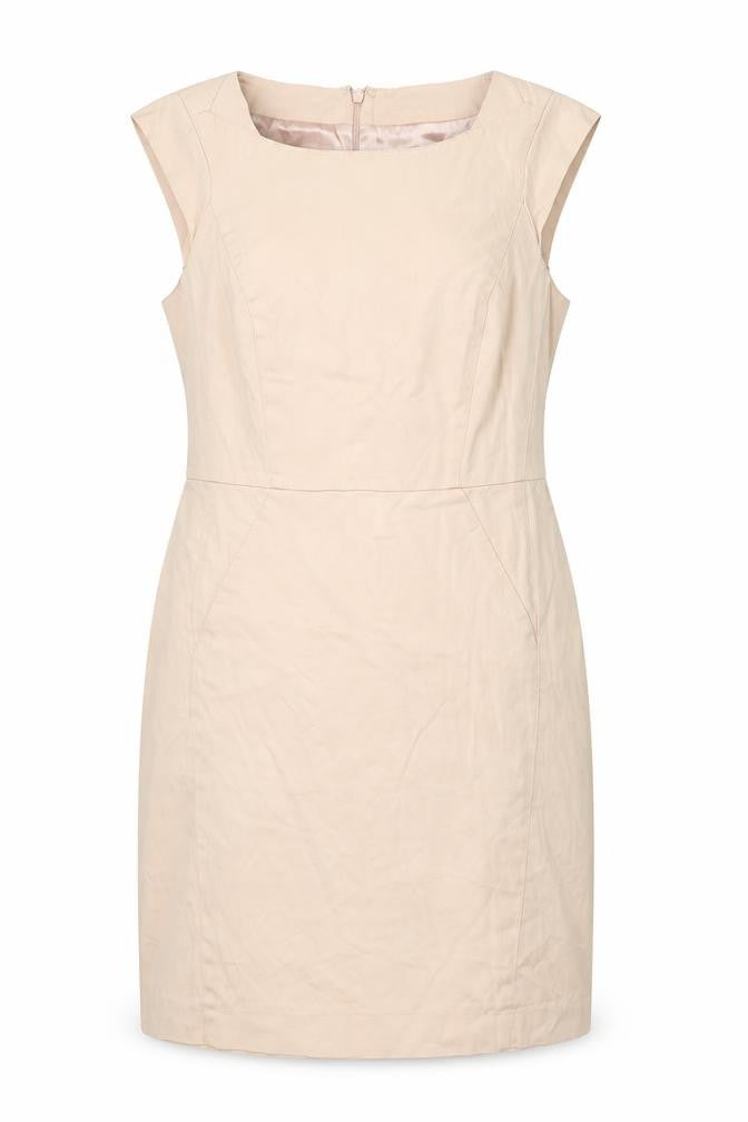 French Connection Womens Pink Cotton Shift Size 10 Round Neck Zip