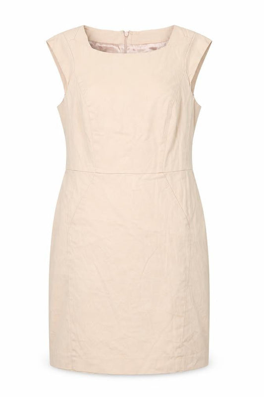 French Connection Womens Pink Cotton Shift Size 10 Round Neck Zip