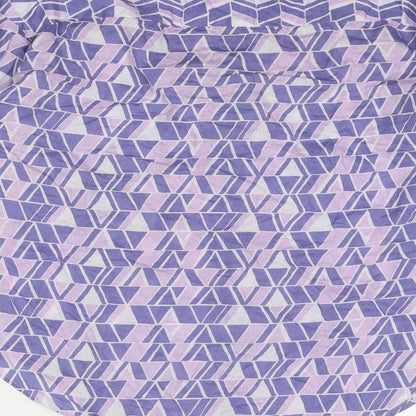 Mango Womens Purple Geometric Cotton Basic Button-Up Size S Collared