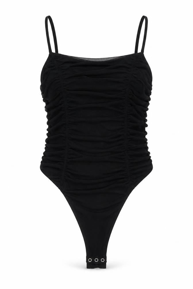 Divided by H&M Womens Black Polyester Bodysuit One-Piece Size L Snap