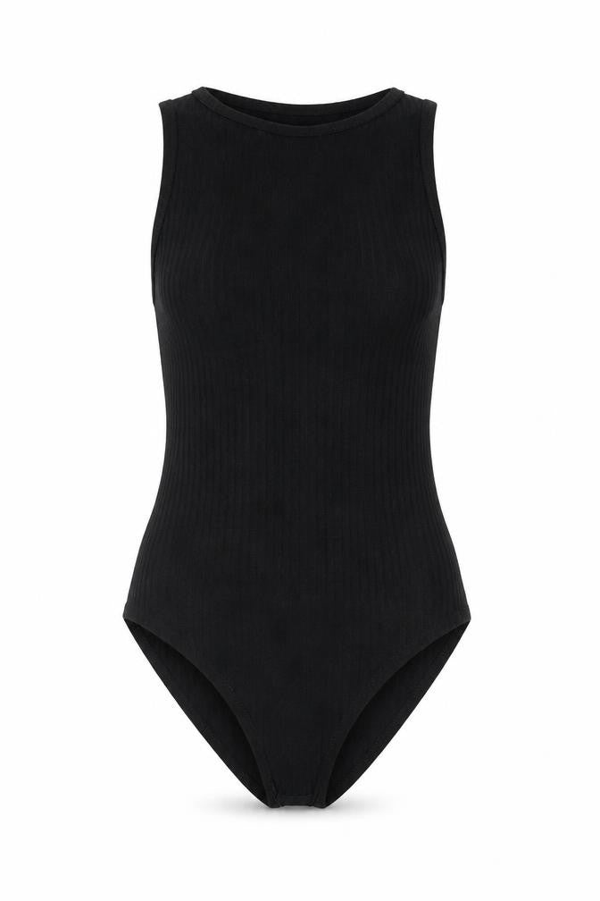 Nasty Gal Womens Black Polyester Bodysuit One-Piece Size 6 Snap