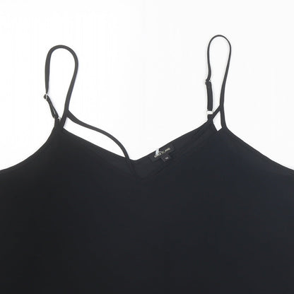 River Island Womens Black Polyester Basic Tank Size 10 V-Neck