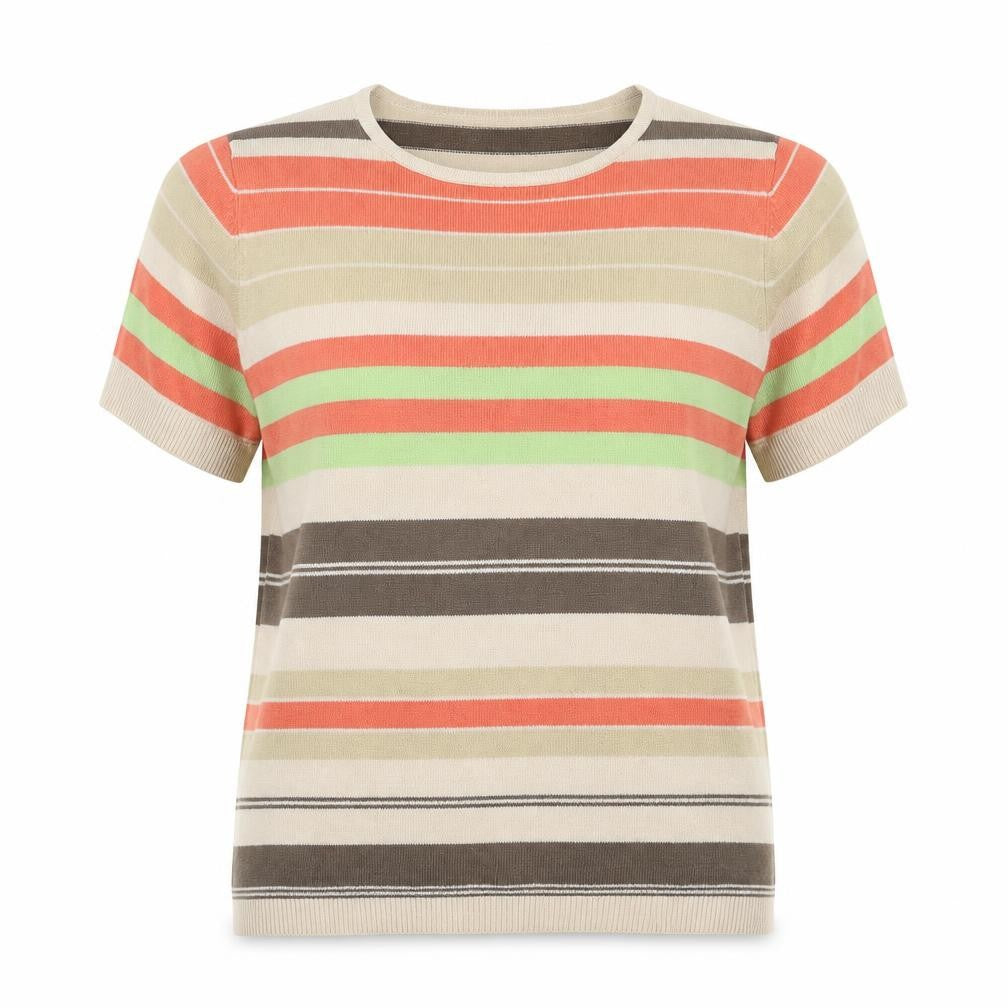 Berkertex Womens Multicoloured Round Neck Striped Acrylic Pullover Jumper Size 16