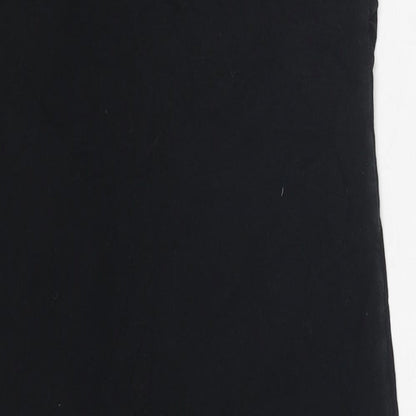 Brand and care label for Miss Selfridge women’s black cotton basic blouse, size UK 10, sweetheart - strapless