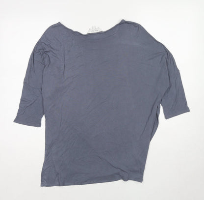 Part Two Womens Grey Polyester Basic T-Shirt Size L Boat Neck