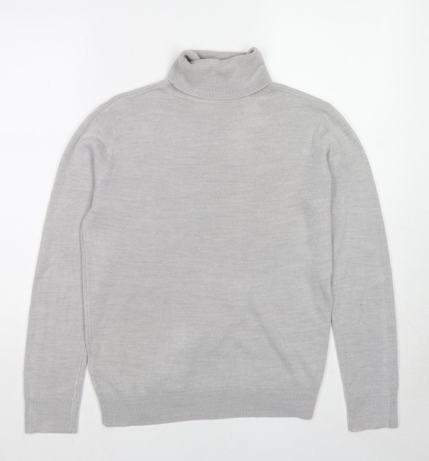 Marks and Spencer Womens Grey Roll Neck Acrylic Pullover Jumper Size 12