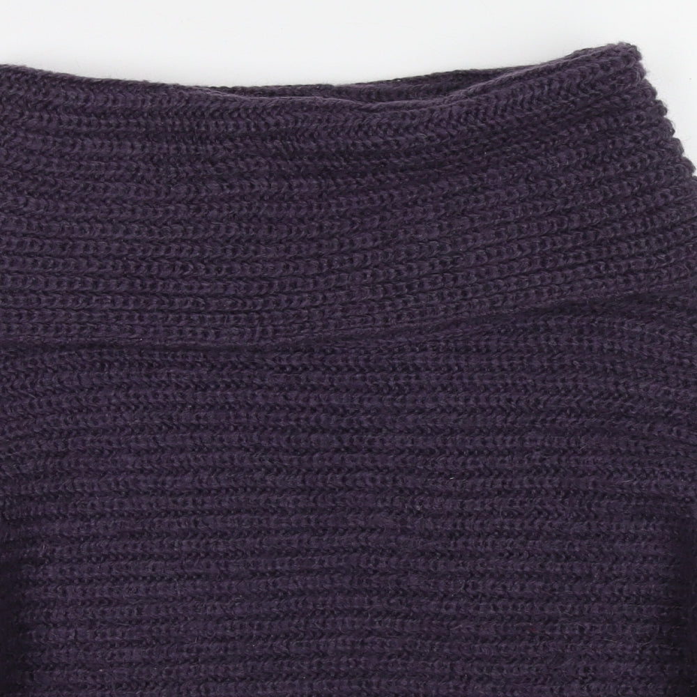 Marks and Spencer Womens Purple Roll Neck Acrylic Pullover Jumper Size 10