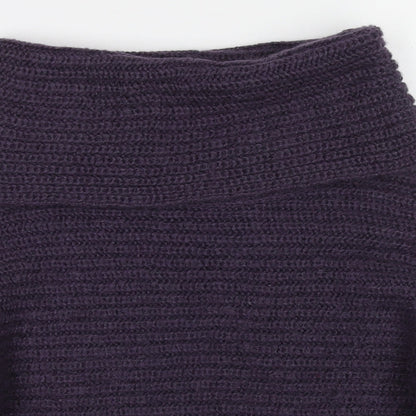 Marks & Spencer Womens Purple Roll Neck Acrylic Pullover Jumper Size 10