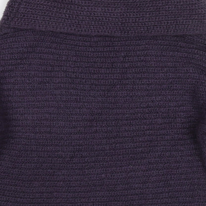 Marks & Spencer Womens Purple Roll Neck Acrylic Pullover Jumper Size 10