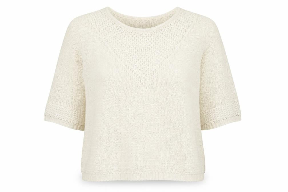 H&M Womens Ivory Round Neck Acrylic Pullover Jumper Size S