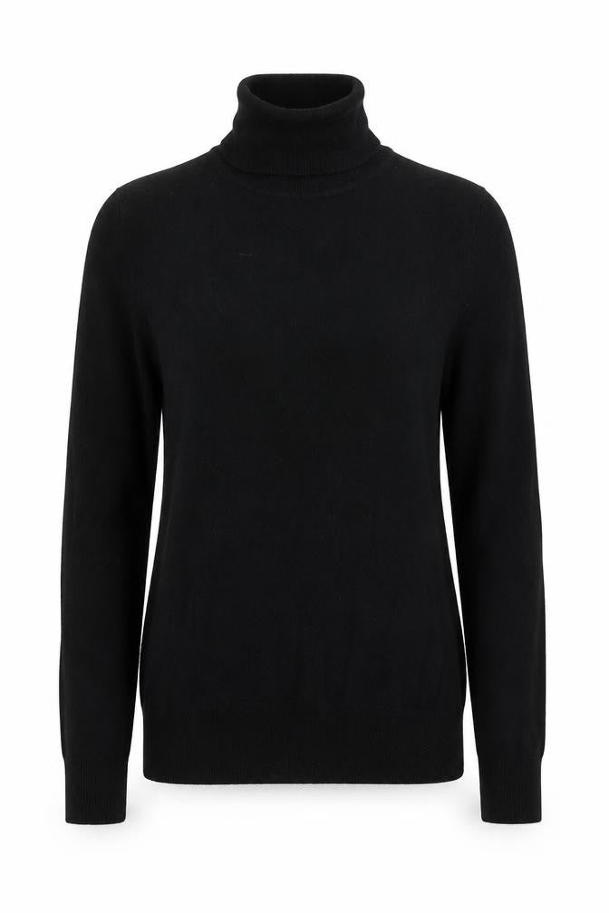 Oasis Womens Black Roll Neck Cotton Pullover Jumper Size XS
