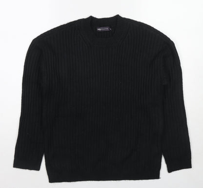 Marks & Spencer Womens Black Round Neck Polyester Pullover Jumper Size S