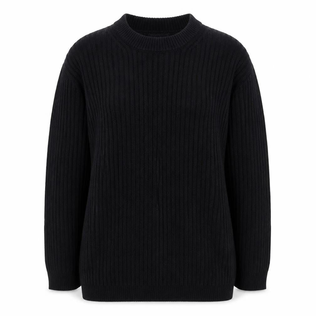Marks & Spencer Womens Black Round Neck Polyester Pullover Jumper Size S