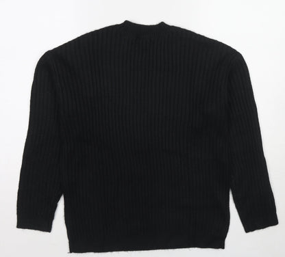 Marks & Spencer Womens Black Round Neck Polyester Pullover Jumper Size S