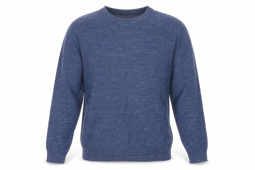 Label Lab Mens Blue Round Neck Cotton Pullover Jumper Size L Long Sleeve