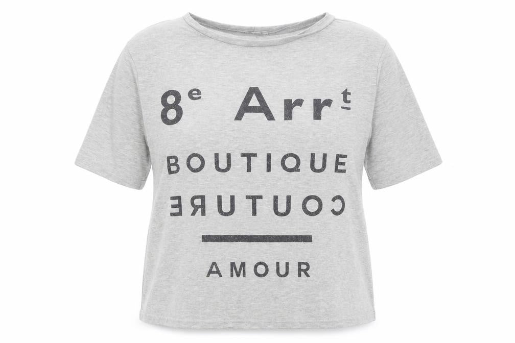 River Island Womens Grey Polyester Basic T-Shirt Size 8 Round Neck - Boutique Couture