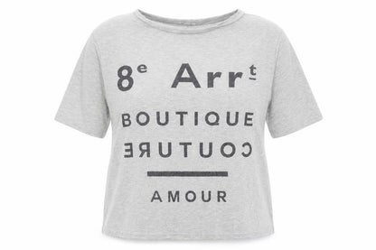 River Island Womens Grey Polyester Basic T-Shirt Size 8 Round Neck - Boutique Couture