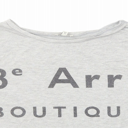 River Island Womens Grey Polyester Basic T-Shirt Size 8 Round Neck - Boutique Couture
