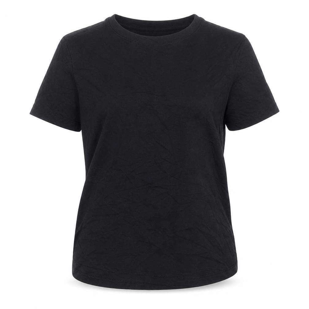 Mango Womens Black Cotton Basic T-Shirt Size S Boat Neck