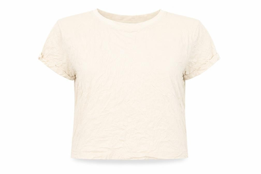 New Look Womens Beige Cotton Basic T-Shirt Size 10 Round Neck