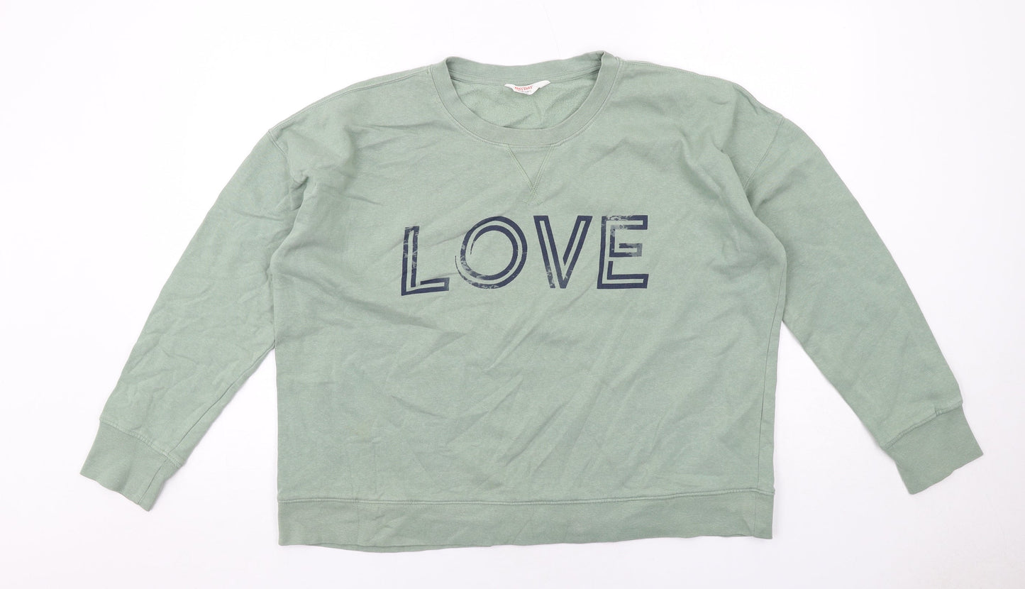 John Lewis Womens Green Cotton Pullover Sweatshirt Size L Pullover - Love