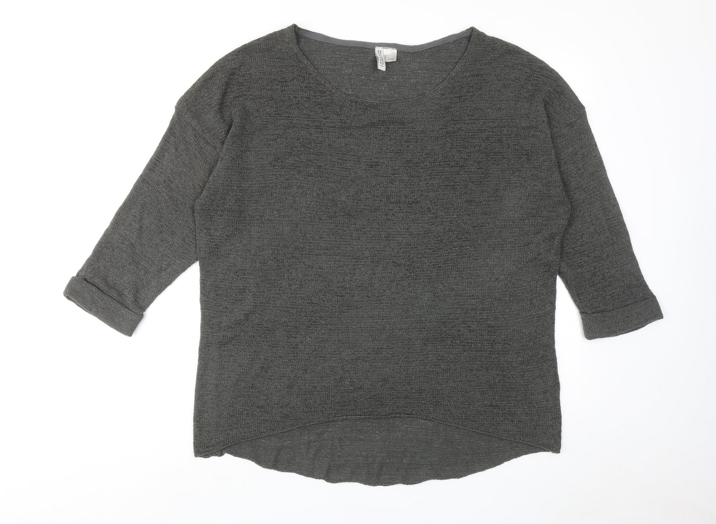 H&M Womens Green Round Neck Acrylic Pullover Jumper Size L