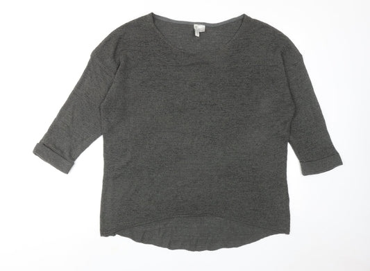 H&M Womens Green Round Neck Acrylic Pullover Jumper Size L