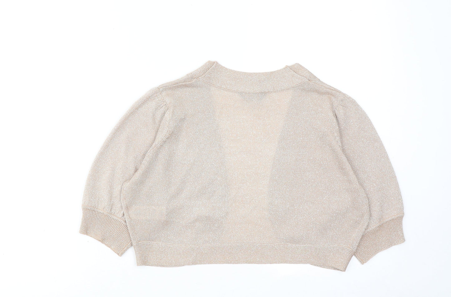 Dorothy Perkins Womens Brown V-Neck Viscose Cardigan Jumper Size 14 - Cropped