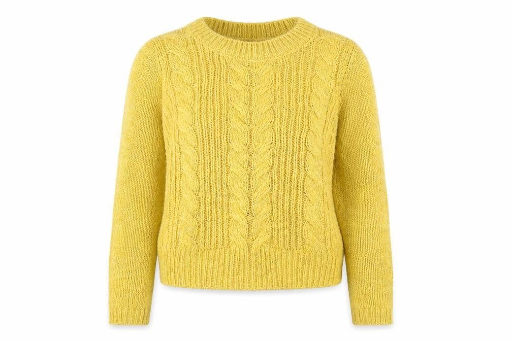 FOREVER 21 Womens Yellow Round Neck Acrylic Pullover Jumper Size S