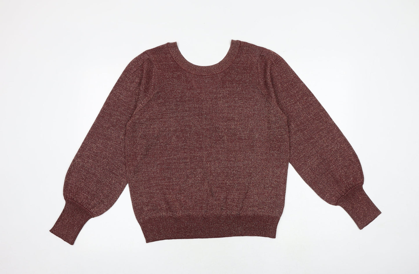 VILA Womens Red V-Neck Acrylic Pullover Jumper Size L