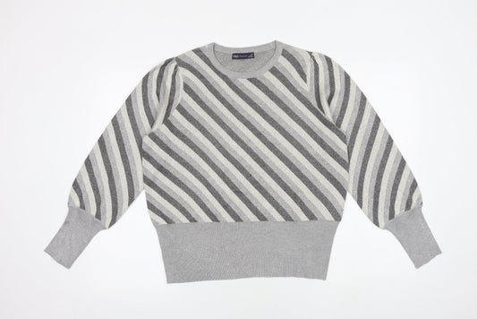 Marks and Spencer Womens Multicoloured Round Neck Striped Viscose Pullover Jumper Size 14