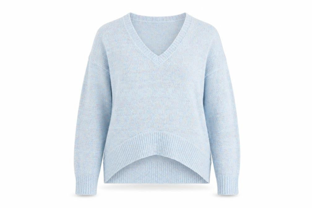 VERO MODA Womens Blue V-Neck Acrylic Pullover Jumper Size XS