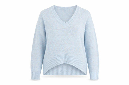 Vero Moda Womens Blue V-Neck Acrylic Pullover Jumper Size XS